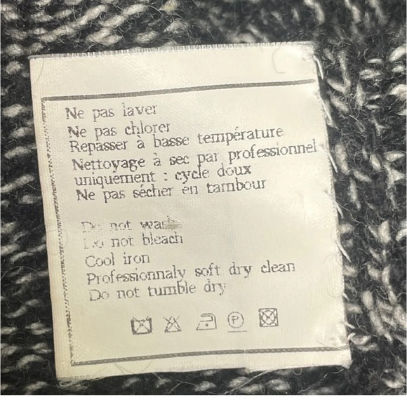 Chanel Vintage 1996 Cashmere Grey 1/4 Zip Long Slv Knit Sweater CC Logo Size 40 - Picture 3 of 9